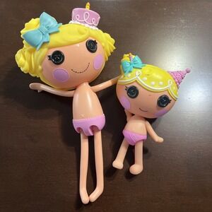 LOT of 2 FULL SIZE Lalaloopsy Dolls Candle & Wishes‎ Slice O' Cake Mga Doll